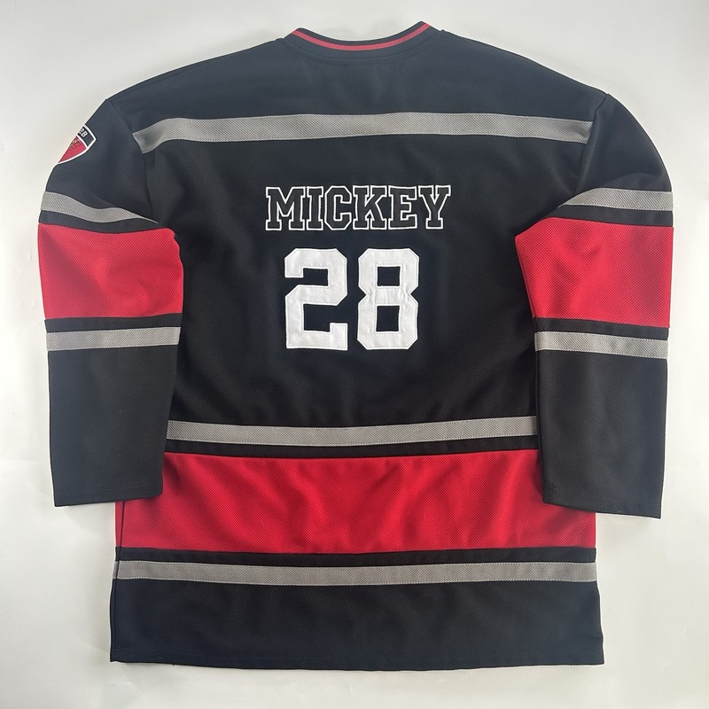 Disney Hockey Jersey Mickey Mouse XL Black Red Lace Up BoxLunch Pullover gallery