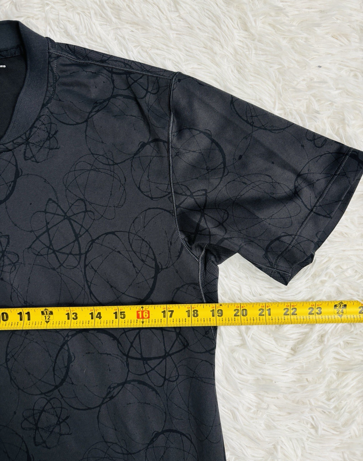 Futura Laboratories x Uniqlo Atomic Print DRY-EX 1/4 Zip Polo Shirt Gray Mens M gallery