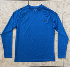 The North Face Men’s Running Long Sleeve Blue Tech Shirt Medium Sports Climb Tee