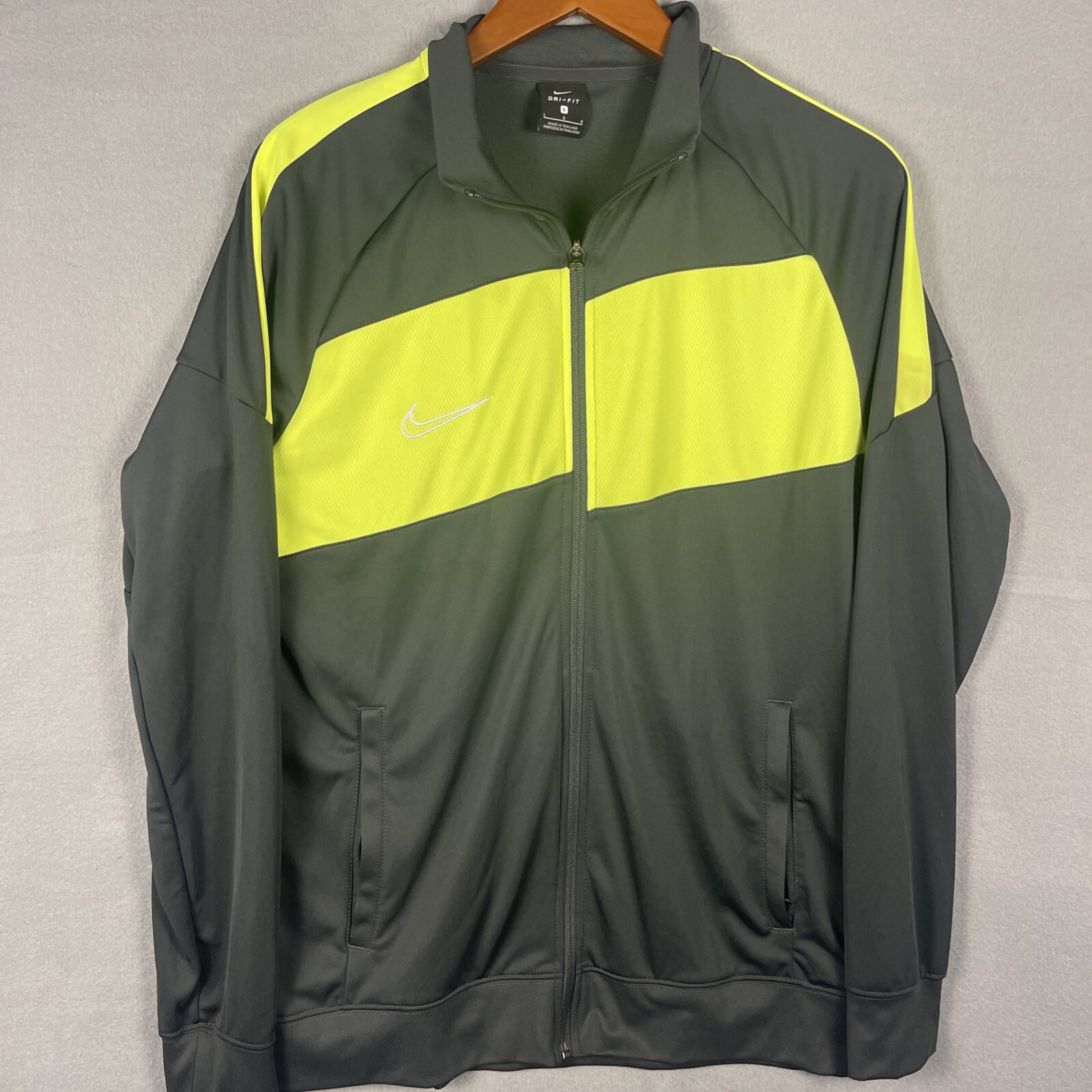 Nike Dri Fit Academy Pro Sweater Men’s Large Charcoal Highlighter Full Zip gallery