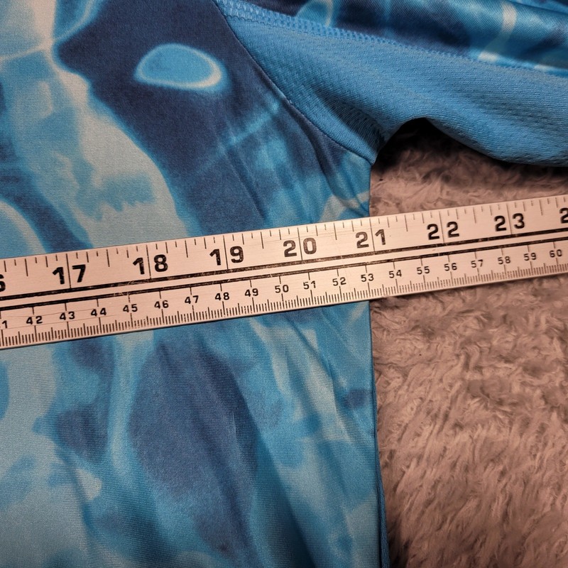Habit Shirt Mens Medium Solar-Factor Blue Water Print Long Sleeve *stain gallery