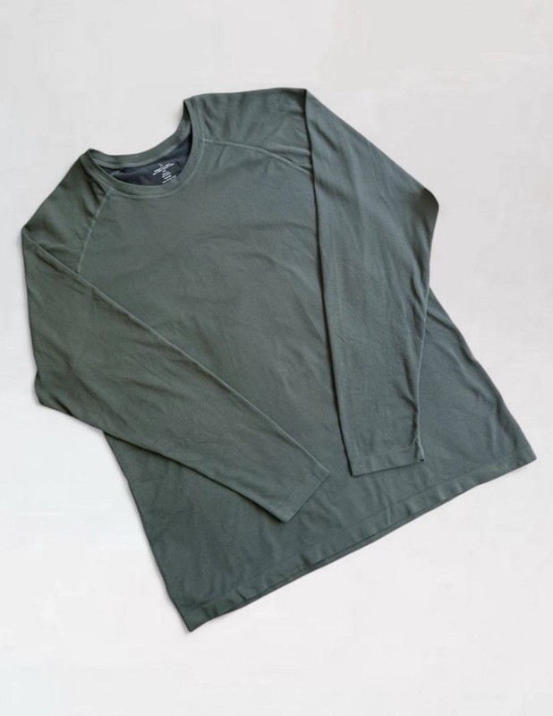 Fourlaps Radius Long Sleeve Crew Men Shirt Olive Green Performance Athletic gallery