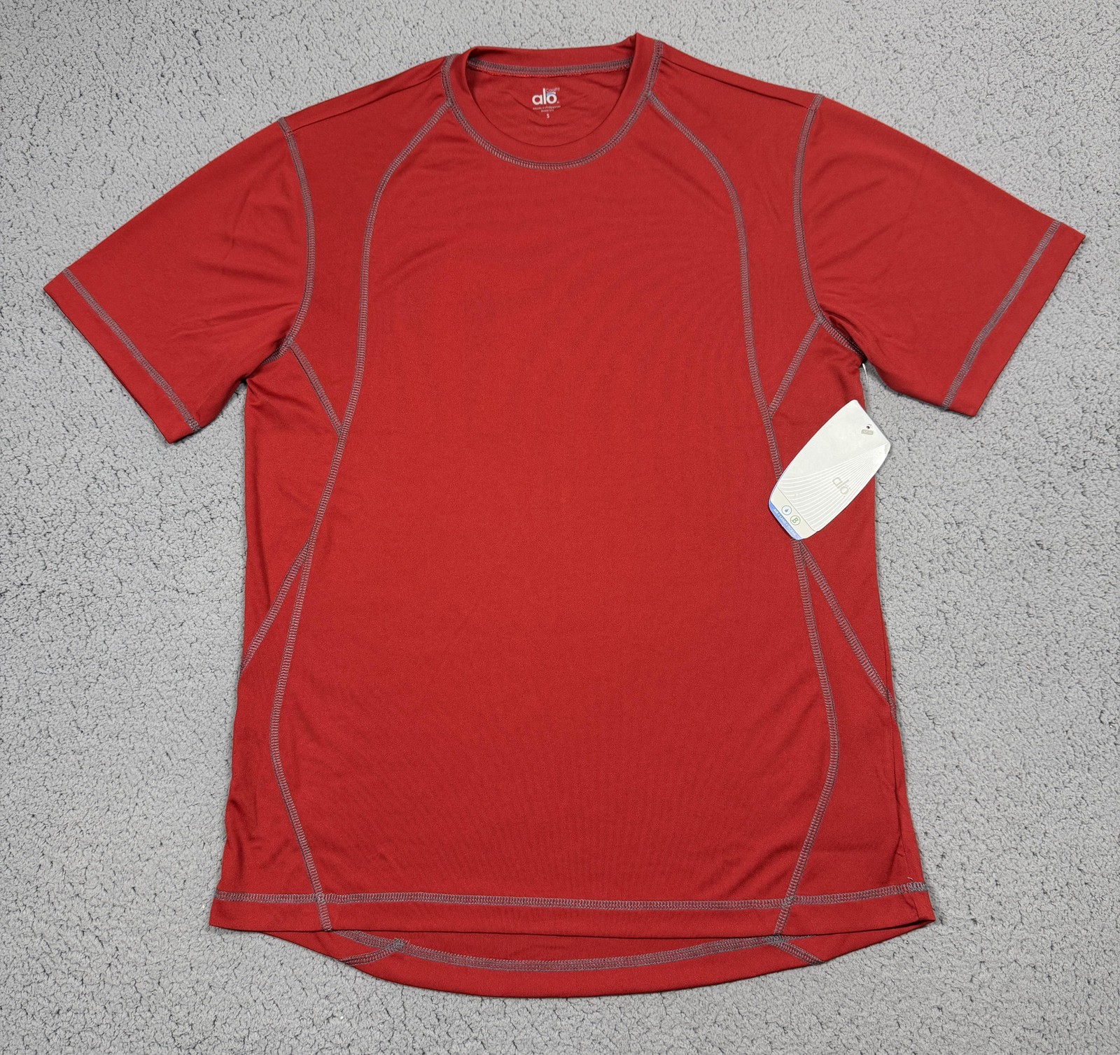 ALO Shirt Mens Small Red Short Sleeve CoolFit Athletic Performance Tee Top gallery