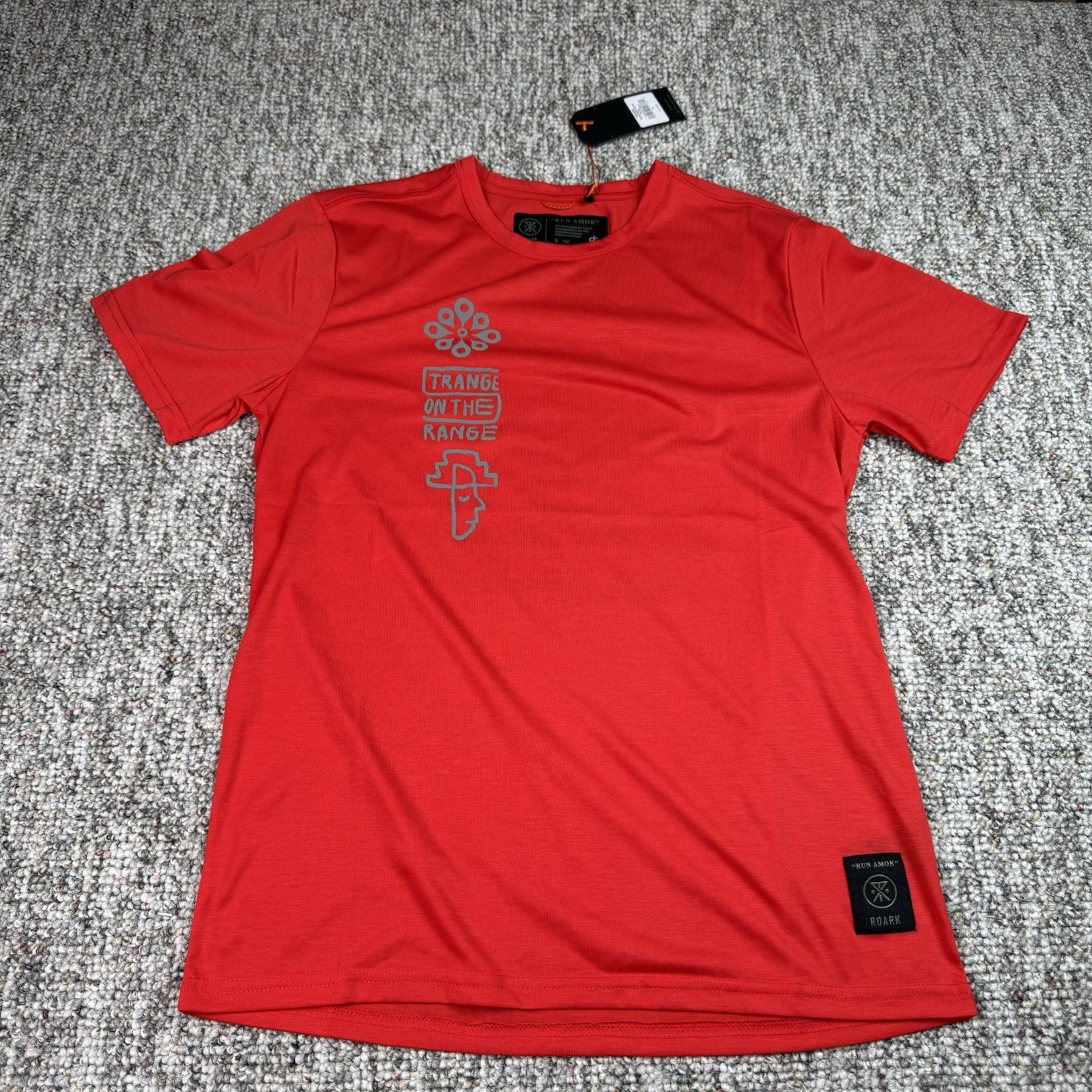 Roark Shirt Mens Small Run Amok Mathis Happy Sun Short Sleeve Red NWT gallery