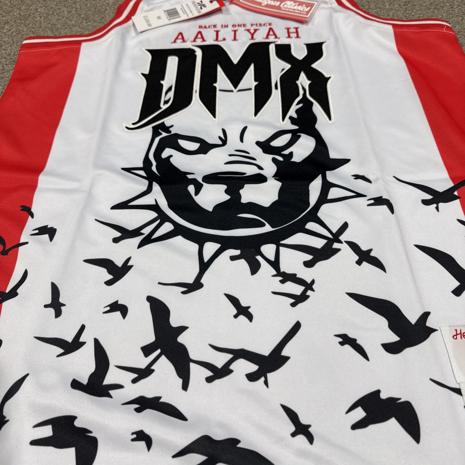 Headgear Classics - AALIYAH x DMX Basketball Jersey, White, Size M, NWT! gallery