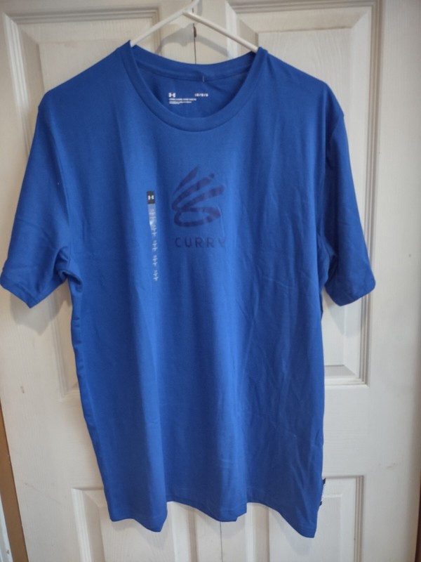 NWT Under Armour T Shirt Mens Steph Curry Logo Short Sleeve Tee Blue 3eezy sz Lg gallery