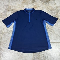 Coolibar Shirt Mens Large Blue UPF 50 Aqua Suntect 1/4 Zip Active Outdoors