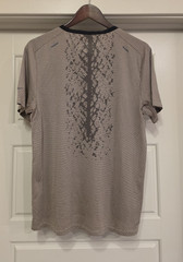 Men’s Activewear Breathable Polyester Crew Neck Geometric T-Shirt Size M