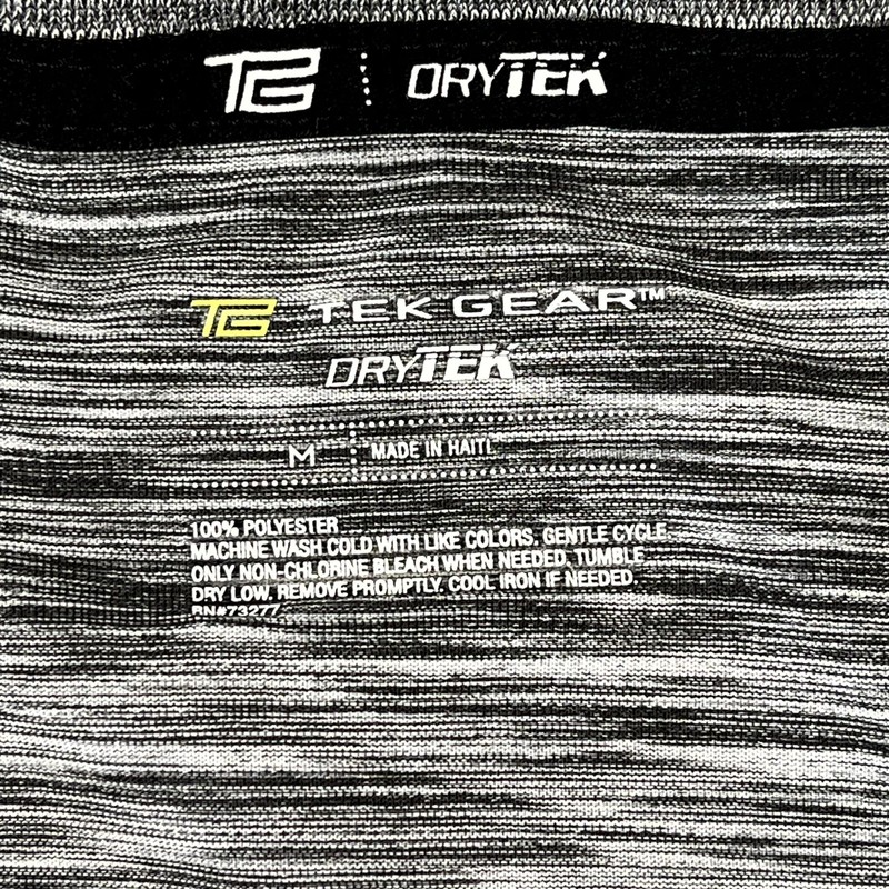Tek Gear Dry Tek Shirt Mens Medium Heather Gray Crew Neck Performance Top Casual gallery