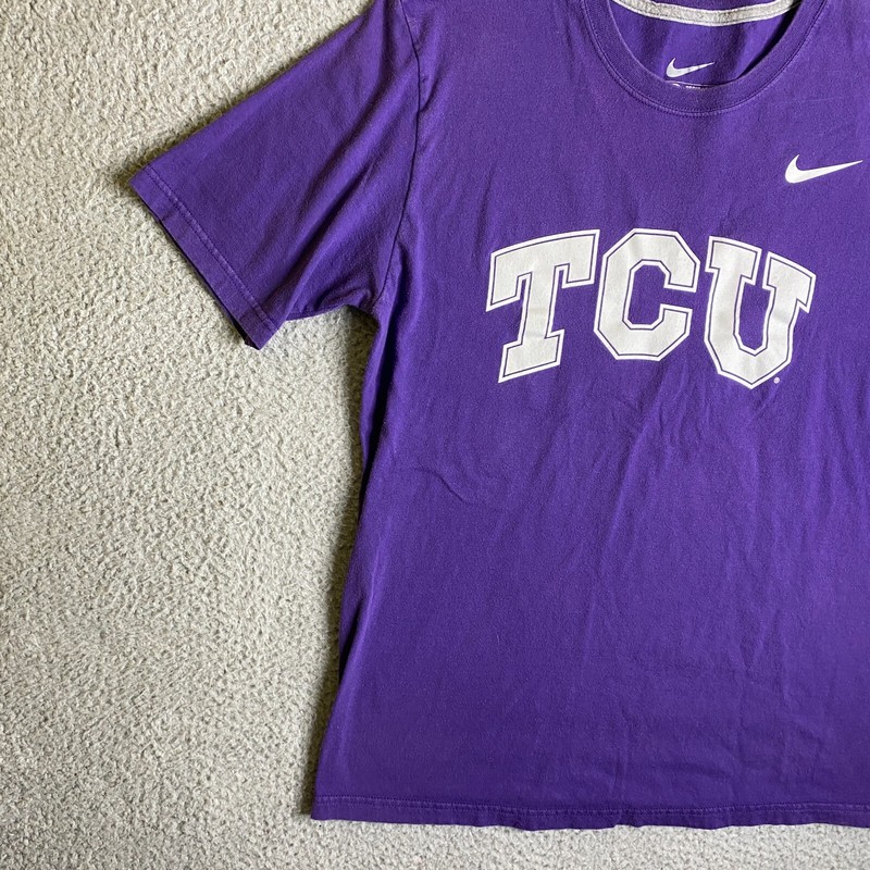 Nike TCU Texas Christian University T Shirt Mens Medium Purple Horned Frogs NCAA gallery