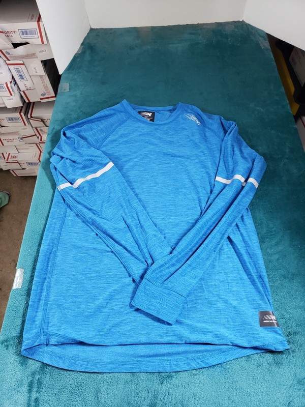 American Eagle Active Shirt Size Large Mens Blue Long Sleeve Running Stretch gallery