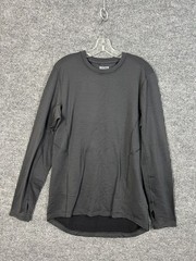 Duluth Trading Co Shirt Mens Medium Gray Long Sleeve Thumb Holes Crew Neck