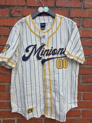 Minions Bob Striped Yellow/Black Baseball Jersey Unisex Medium NWT (RS)
