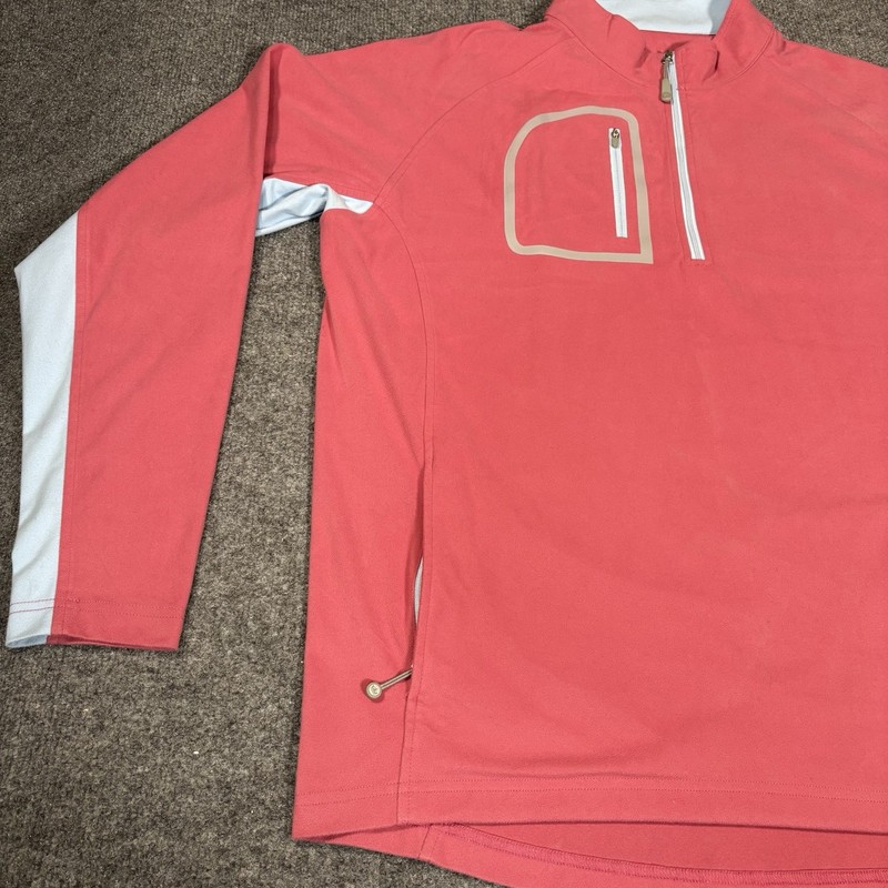 Peter Millar Surge Soft Shield 1/4 Zip Mens XL Golf Pullover Pink Salmon gallery