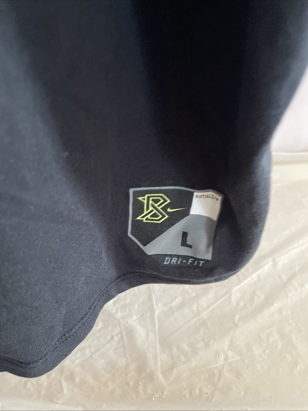 Nike Men Activewear Top L Black Camo Dri-Fit Swoosh Logo BSBL Center Swoosh gallery