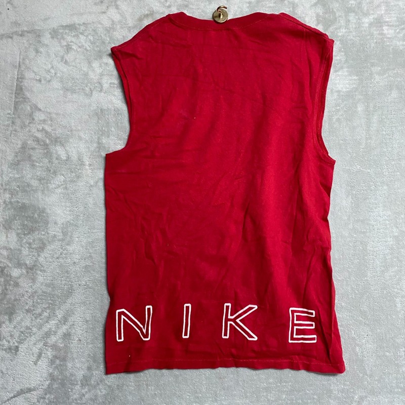 Vintage 90s Nike Tank Top Mens Small Red Cotton Spellout Sleeveless Workout gallery