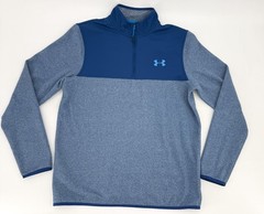 Under Armour Sweater Mens Medium Blue ColdGear Quarter Zip Pullover Fleece