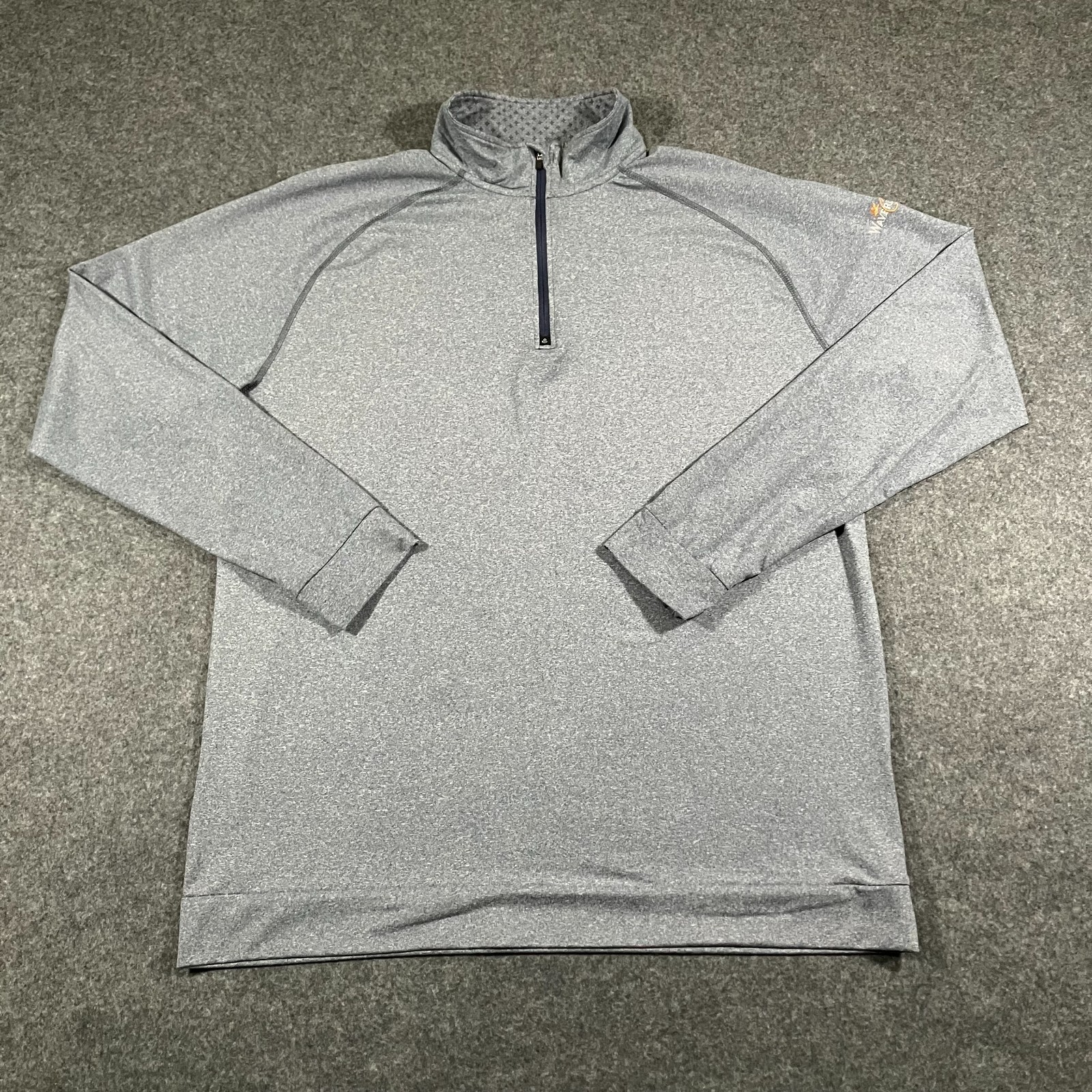 Swannies 1/4 Zip Pullover Shirt Mens L Gray Stretch Performance Arm Logo Golf gallery