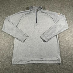Swannies 1/4 Zip Pullover Shirt Mens L Gray Stretch Performance Arm Logo Golf