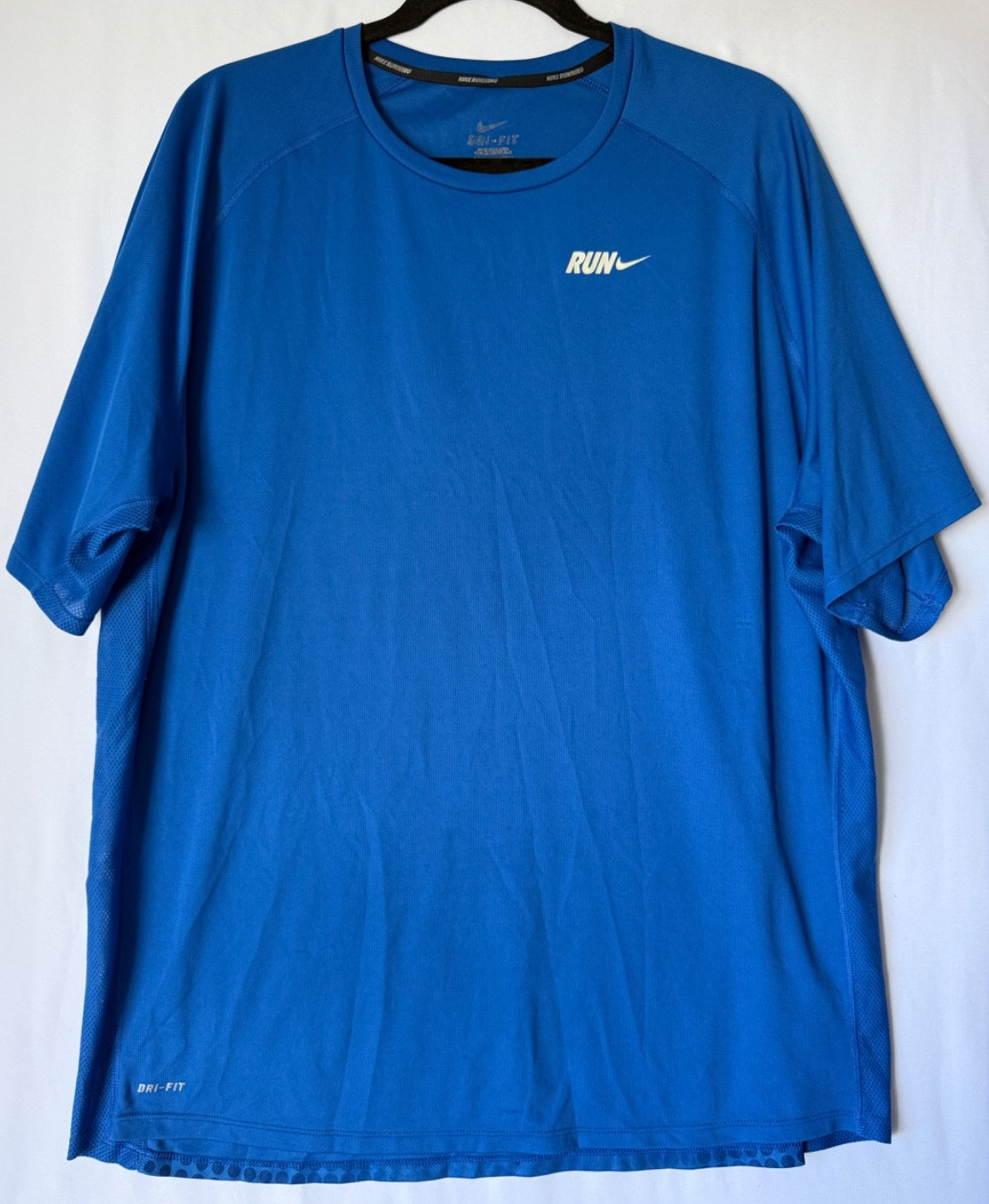 Nike Running Dri Fit T Shirt Men XXL Blue Graphic Back Mesh Breathable Training gallery