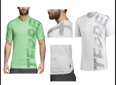 Adidas Men’s Outdoor Trail Cross Tee — All Sizes S-XXL, Green or Grey/White