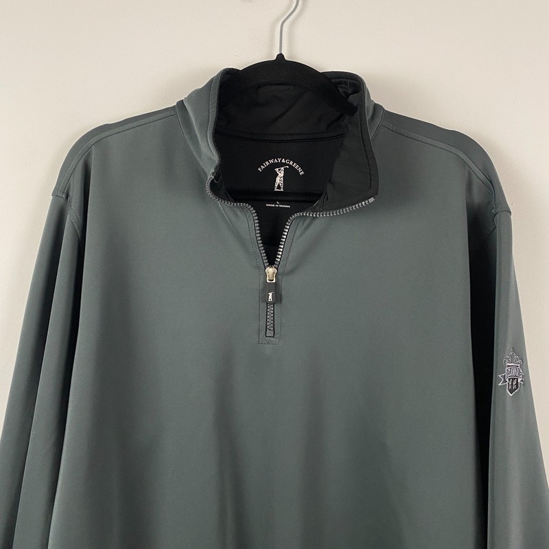 Fairway & Greene Tech Golf 1/4 Zip Pullover Shirt Mens Large Delaware CC Gray gallery