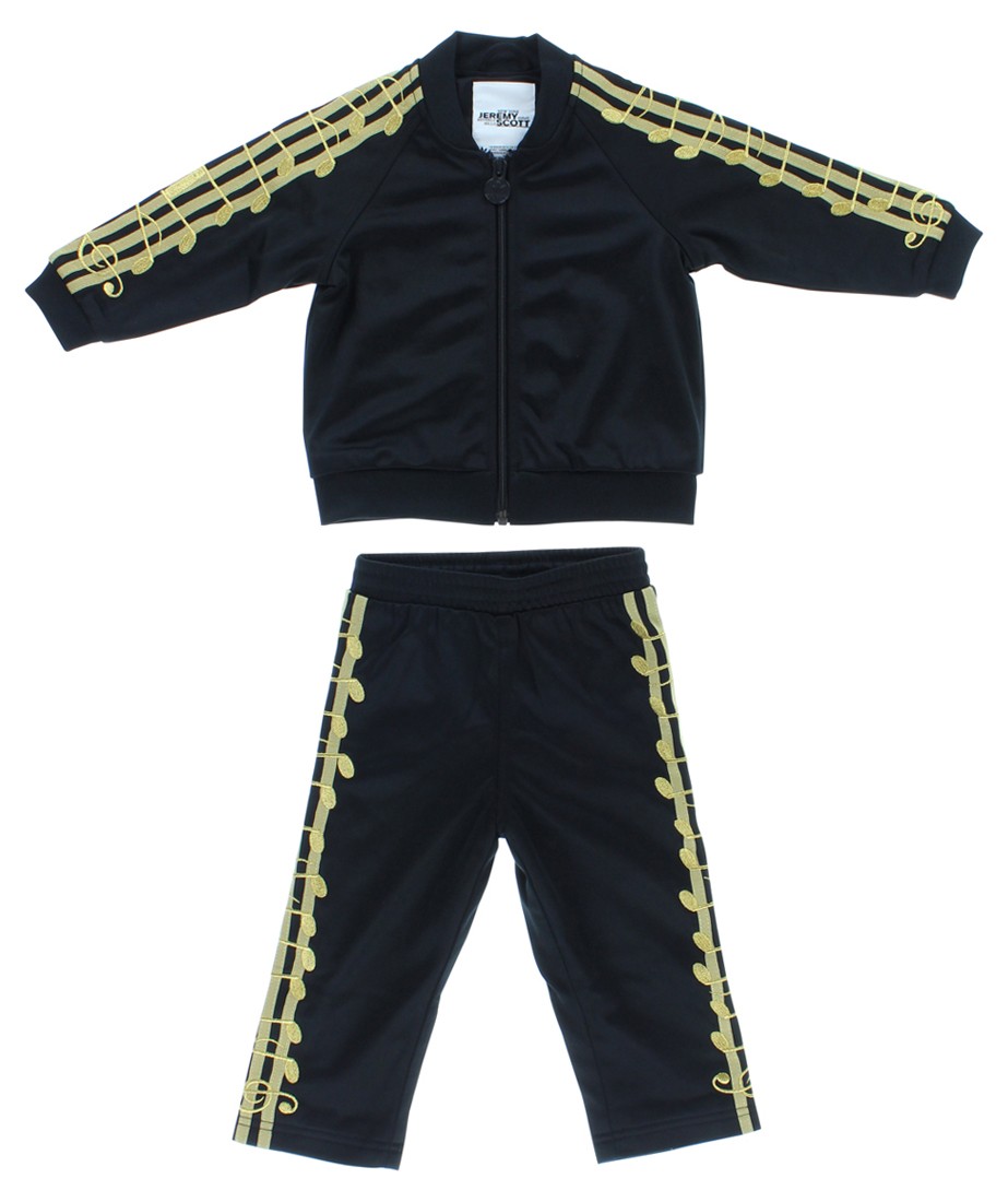 Adidas Baby Boys Jeremy Scott Music Note Track Suit Black 6M, Color: Black/Gold gallery
