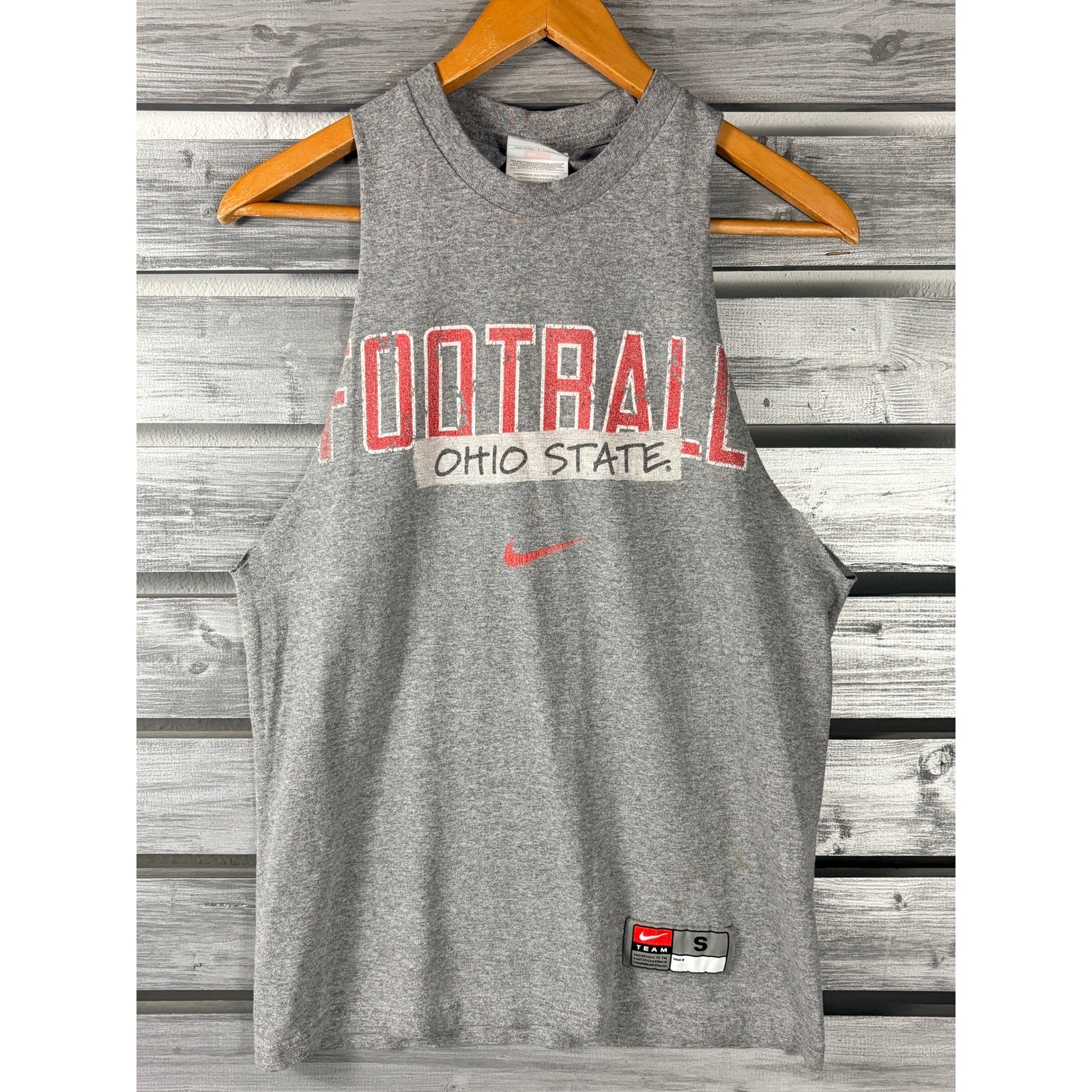 Nike Team Ohio State Buckeyes Football Muscle T Shirt Vintage Y2K Mens Small gallery