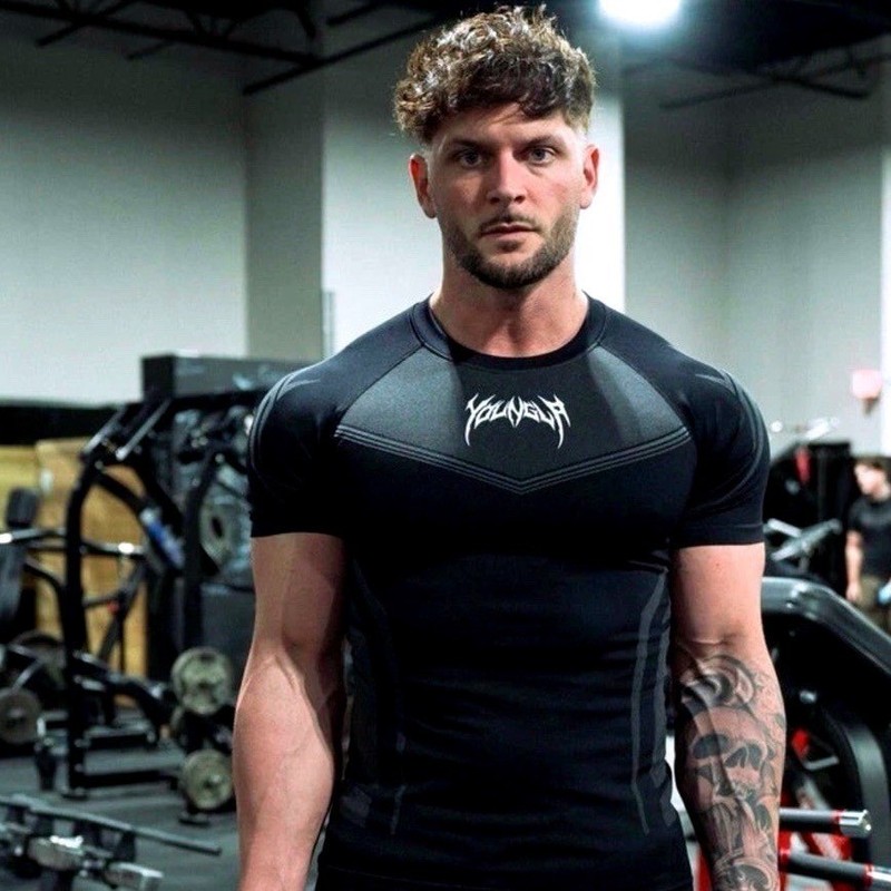 YOUNGLA (SOLD OUT) - 4041 - WARRIOR COMPRESSION TEES - BLACK - SIZE Medium gallery