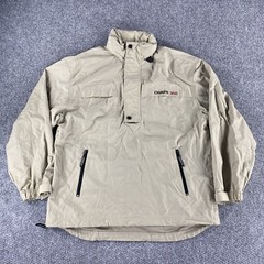 Chaps Ralph Lauren Mens 1/4 Zip Pullover With Hideaway Hood Beige Size Medium