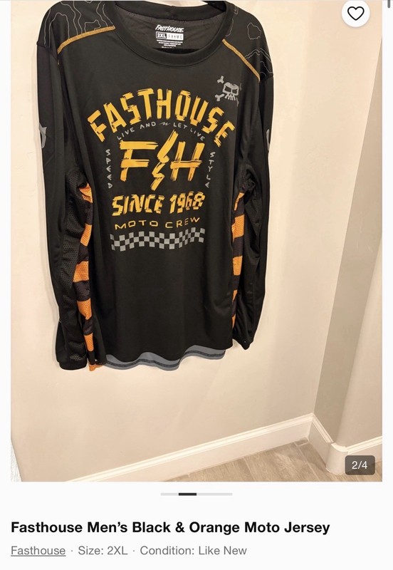 2xl Fast House Jersey Black/orange gallery