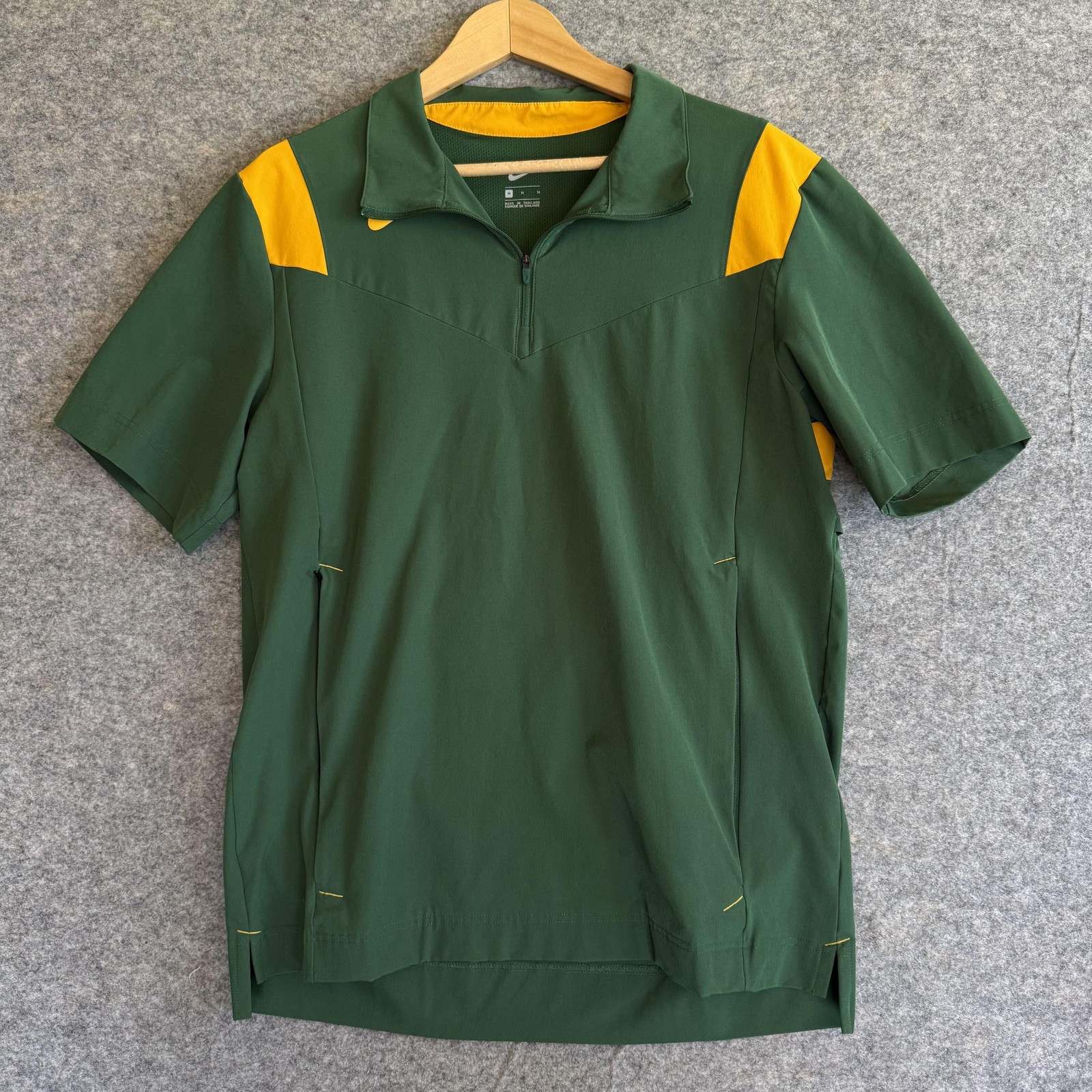 Nike Coaches Performance Polo Shirt Mens Med Green Yellow 1/4 Zip CW3430-345 gallery