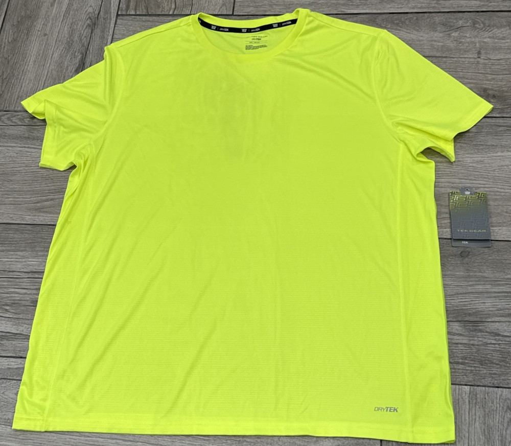 XXL Tek Gear Electric Neon Yellow Short Sleeve Drytek Tee 2017 Performance Shirt
