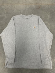 Carhartt Shirt Mens XL Loose Fit Gray Long Sleeve Pockets Crew Neck Pullover