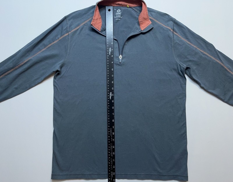 TASC Performance 1/4 Zip Pullover Mens Size Medium Gray Lightweight Bamboo Golf gallery
