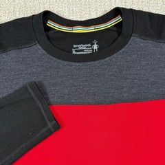 Smartwool Mens XL Black Red Merino 250 Colorblock Base Layer Long Sleeve Shirt
