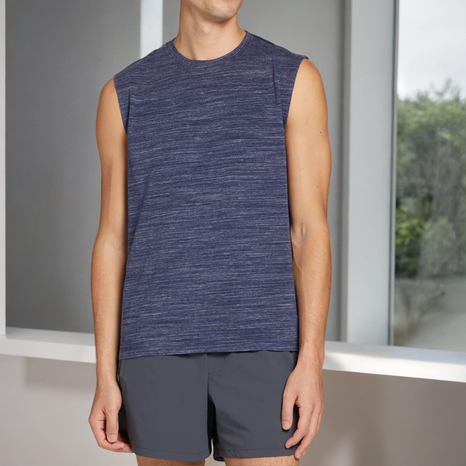 VRST Men's Blue Soft Essential Comfortable Muscle Crew Neckline Tank Top NWT gallery