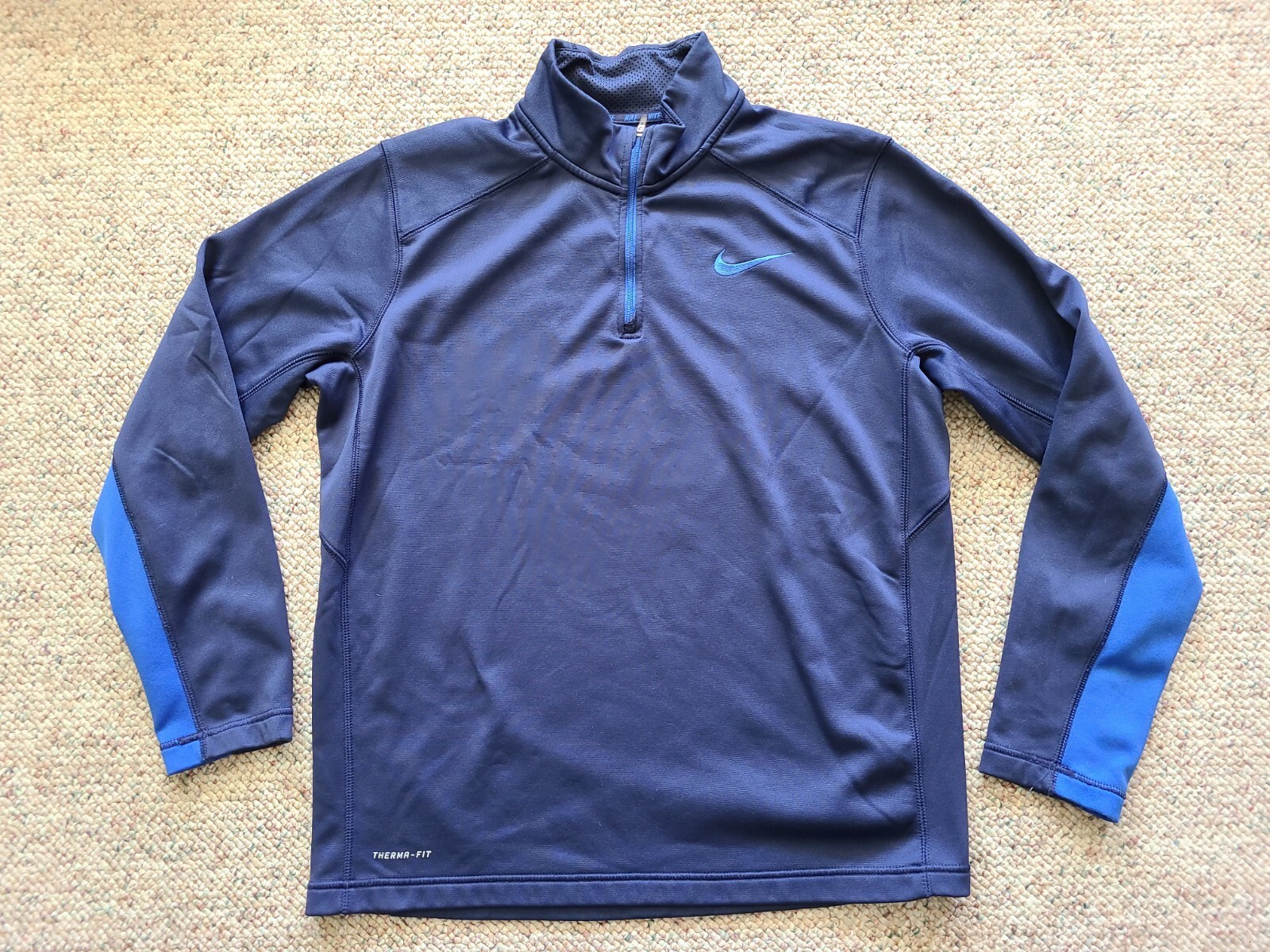 EUC Nike Men's Therma-Fit 1/4 Zip Fleece Pullover Color Blue Size Size Large L gallery