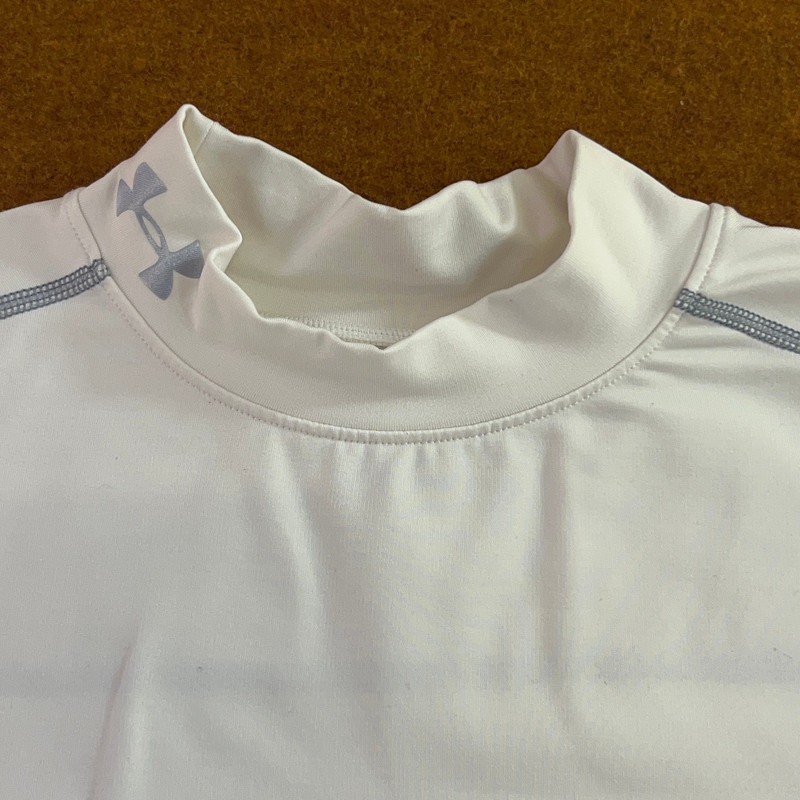 Under Armour Mens Medium White ColdGear Fitted Mock Neck Long Sleeve Shirt gallery