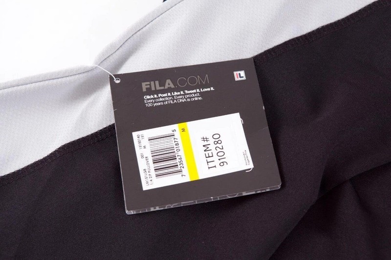 FILA MENS BLACK GRAY 1/4 ZIP PULLOVER CASUAL SPORTS ATHLETIC SWEATER SHIRT L NEW gallery