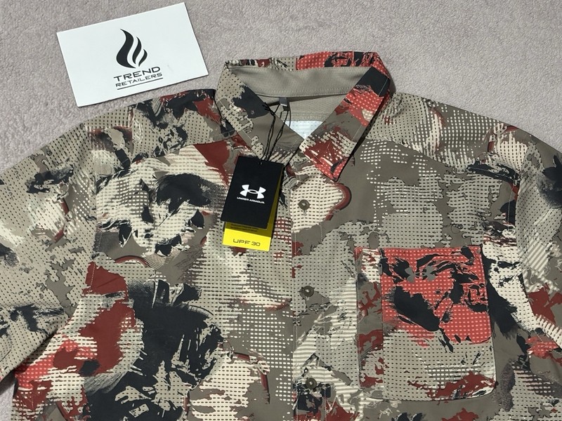 Under Armour Drift Tide Dockside Shirt UPF 30 All Over Print Size M 1376577-203 gallery