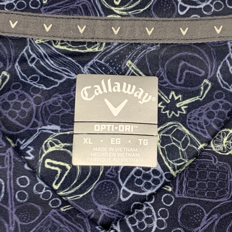Callaway Mens XL Golf Polo Shirt Peacoat Cocktails Opti-Dri Stretch Blue gallery