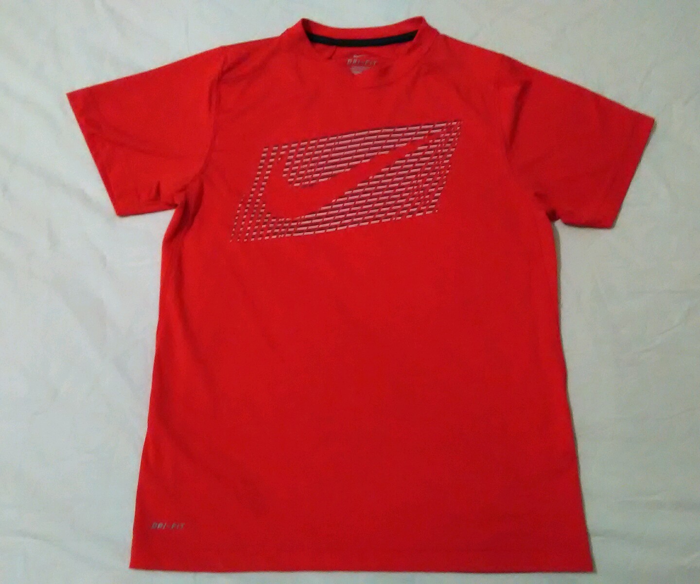 Red gray nike dri fit shirt ,breathable polyester rubber design gallery