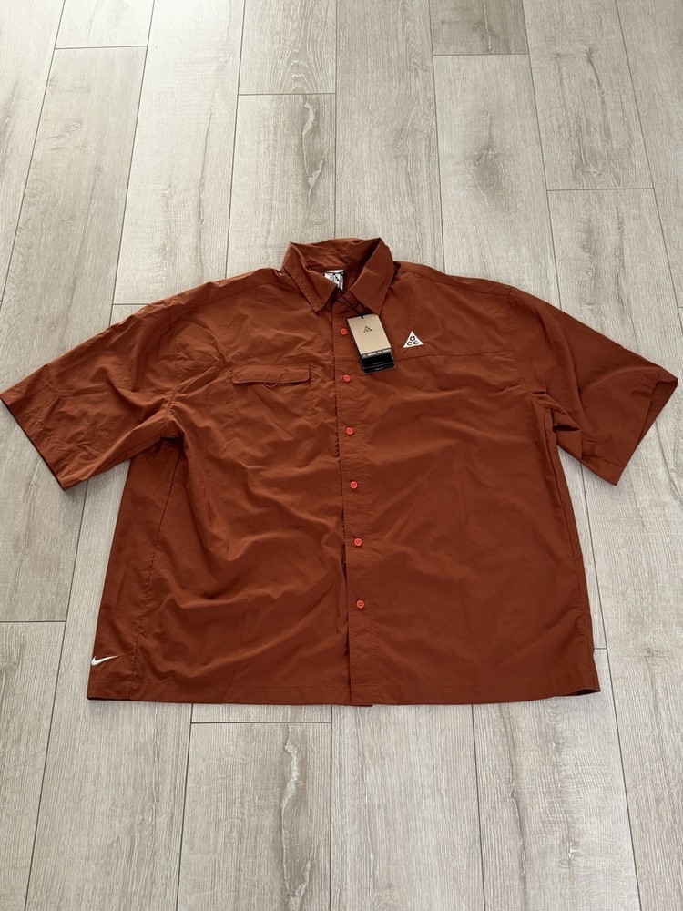 Men L Nike ACG Orb Weaver UV Repel Short Sleeve Button Shirt Limited HJ2883-245