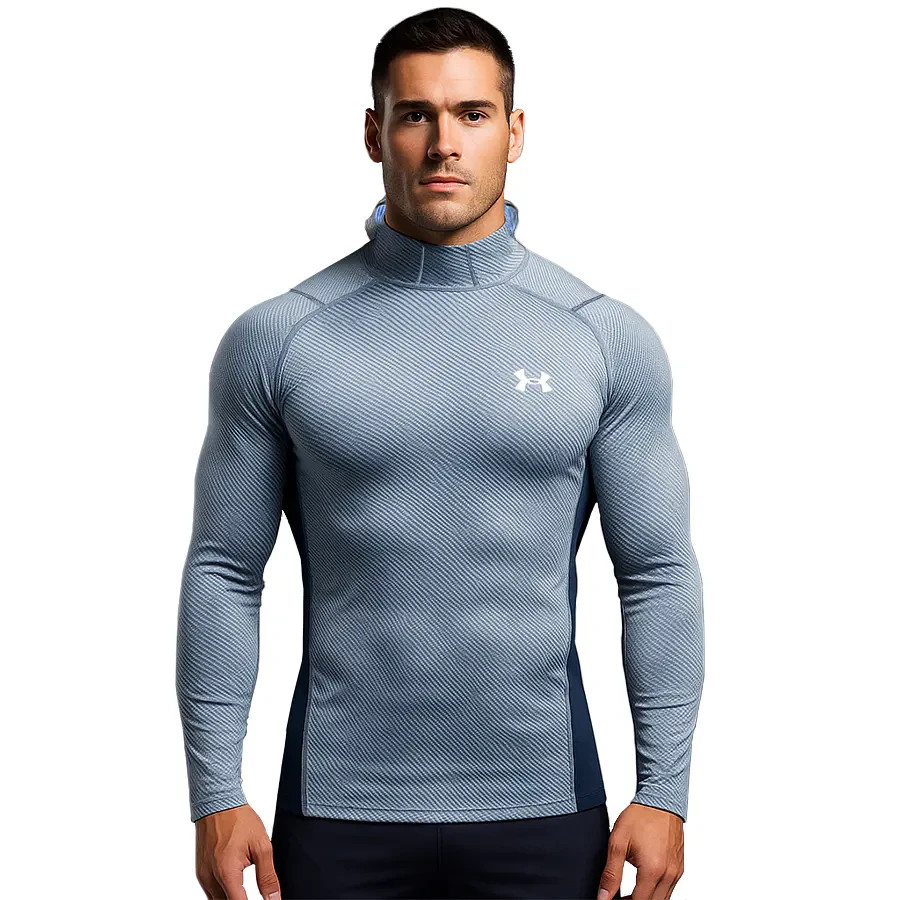 UNDER ARMOUR MEN COLDGEAR INFRARED COMPRESSION HOODIE SHIRT L BLUE#1387387-NWT gallery