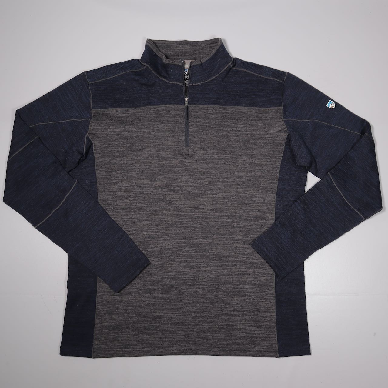 Kuhl Ryzer 1/4 Zip Shirt Blue Gray Performance Pullover Hiking Camp Mens XL gallery
