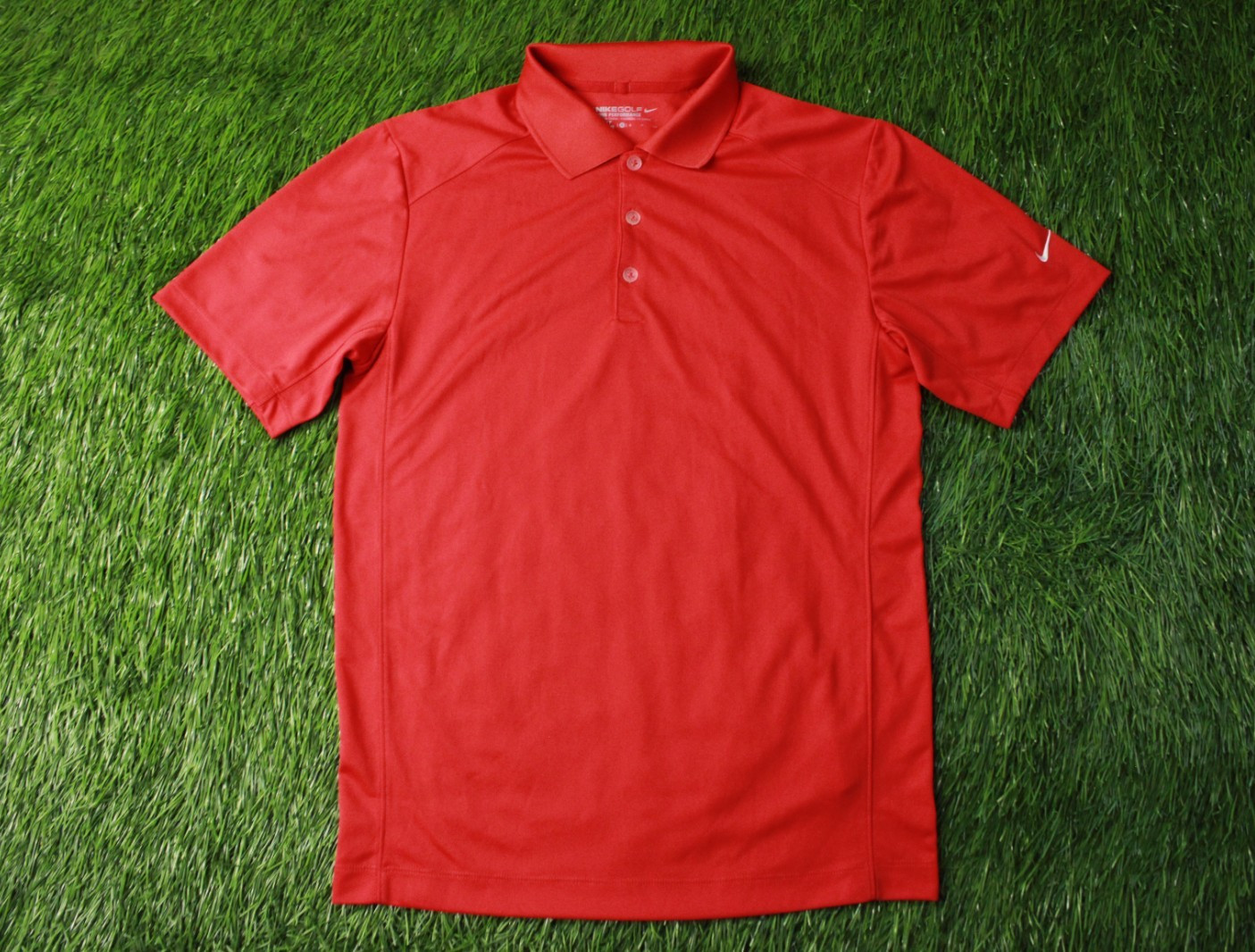 NIKE GOLF DRI-FIT 2015 MEN TRAINING SPORT RED POLO SHIRT JERSEY ORIGINAL SIZE S gallery