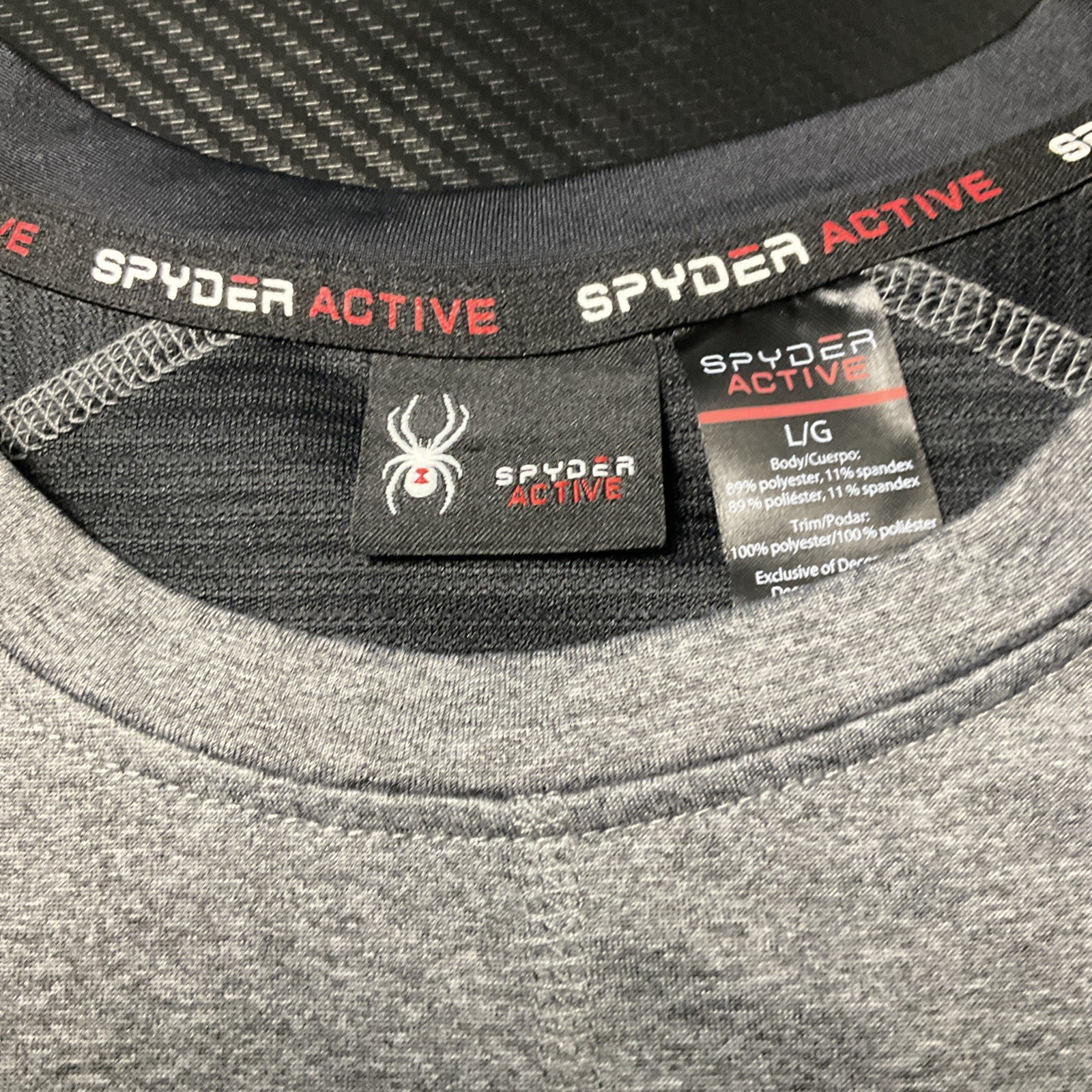 SPYDER Men’s Active 4 Way Stretch Long Sleeve Shirt Large with Black Spyder Logo gallery