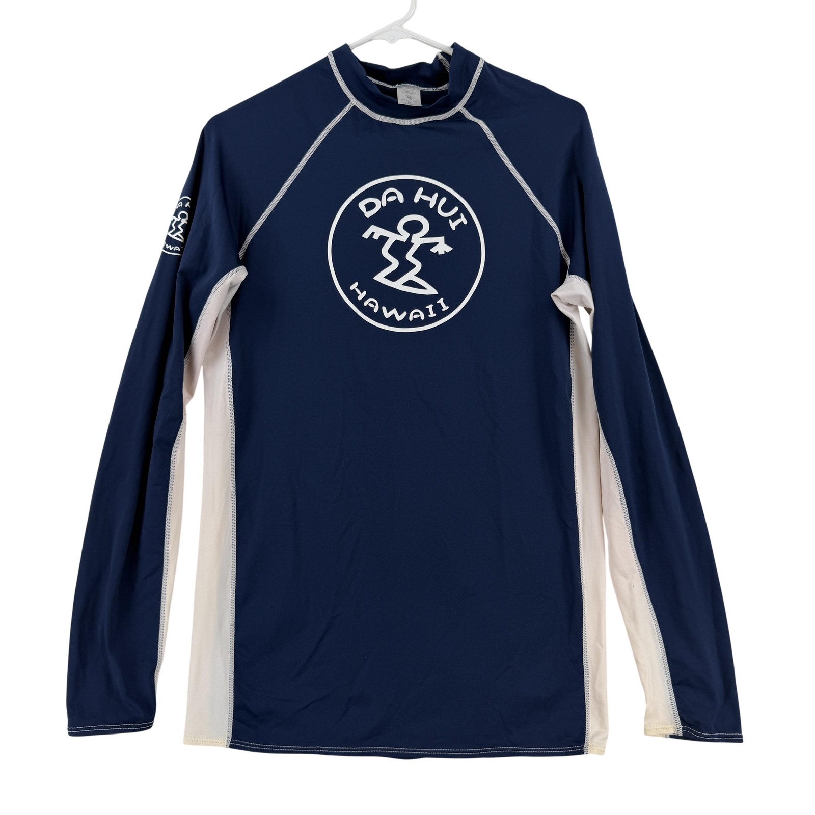 Da Hui Shirt Mens XL Blue Long Sleeve Rash Guard Surf Swim Athletic Swim Nylon gallery