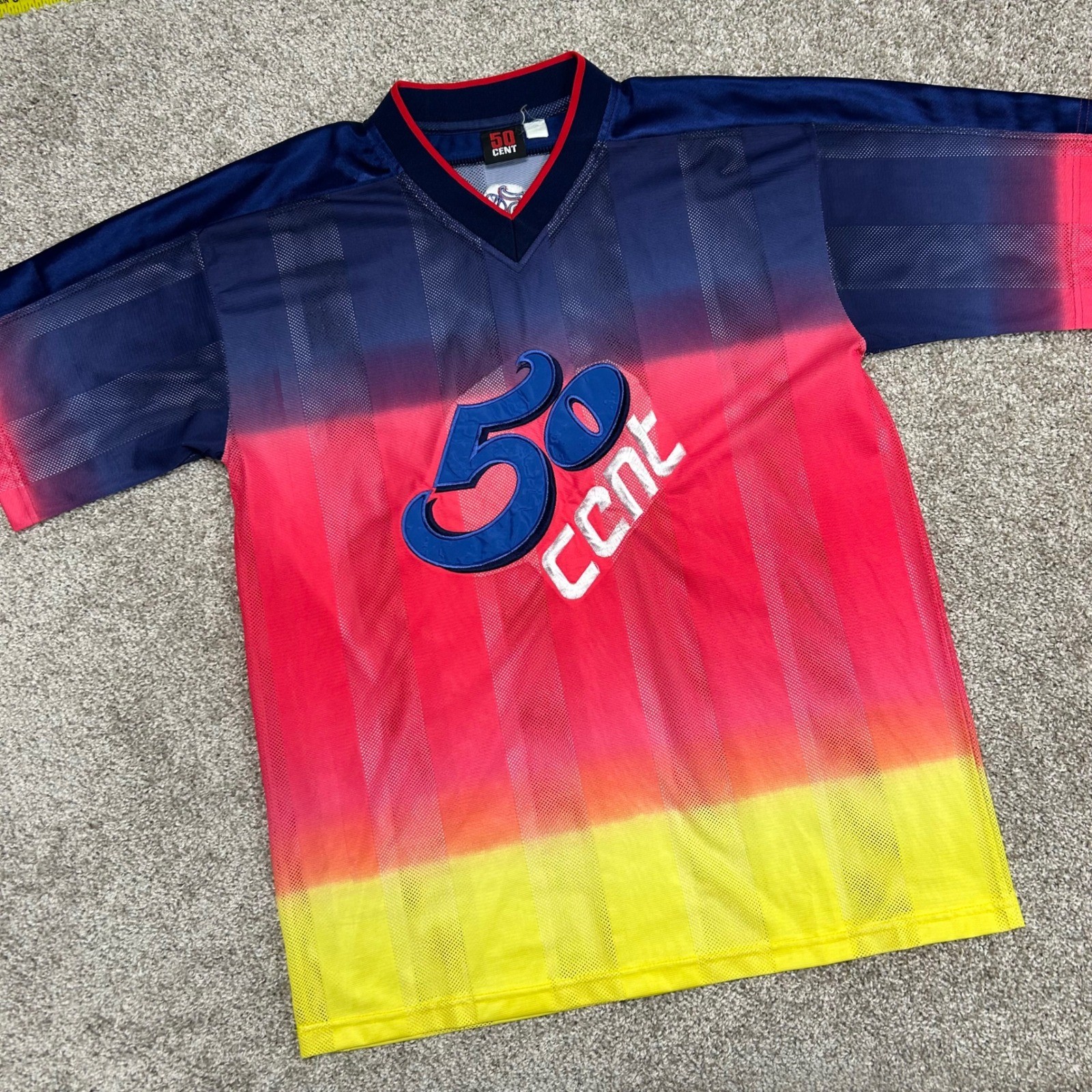 Vintage 50 Cent Jersey Multicolor Hip Hop y2k NO SIZE TAG (Large) Mesh Sewn gallery
